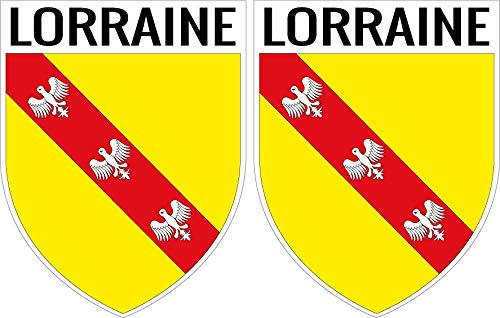 2 x Lorraine Crest Stickers 4 x 5 cm
