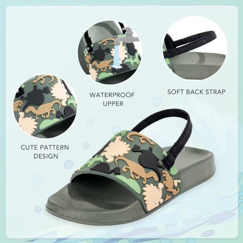 Toddler Slide Sandals Boys Girls Water Shoes Kids Slip On Sandal with Back Strap for Outdoor Summer Beach3