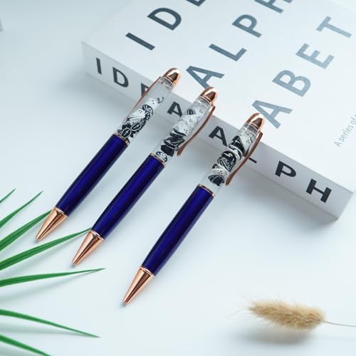 Image of Ghost Skull Cross Spooky Halloween Funny Pens Cute Floater Floating Liquid Writing Journaling Office Pen Unique Gift For Women Men
