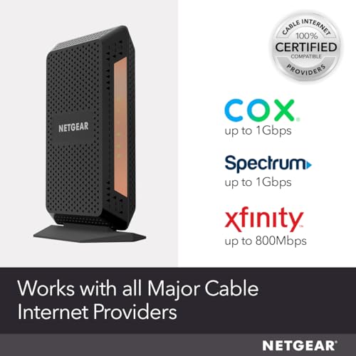 NETGEAR Nighthawk Multi-Gig Cable Modem (CM1100) - Compatible with All Cable Providers Incl. Xfinity, Spectrum, Cox - for Cable Plans Up to 2Gbps – 2 x 1G Ethernet Ports - DOCSIS 3.1