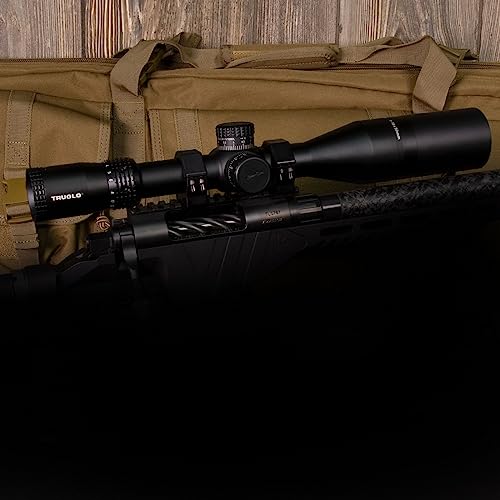Image of TRUGLO TX6 FFP Tactical Hunting Shooting Durable Waterproof Fogproof Shock Resistant One-Piece 30mm Aluminum Tube Illuminated MRAD Mil-Dot Reticle Riflescope | 3 inch Sunshade Included