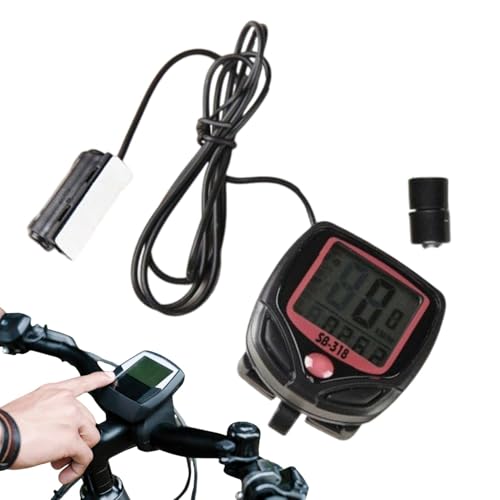 Medidor de Velocidad y medidor de kilómetros para Bicicletas, Ordenador para Bicicletas | Ordenador de Bicicleta con Pantalla fácil de - odómetro práctico para Bicicletas, diseño fijable, para un