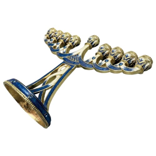 Hanukkah Menorah 9 Branch Menorahs Candle Holder Decorative Pomegranate Candelabra Jerusalem 9 Head Candlestick Jewish Candle Holder Dinner Party