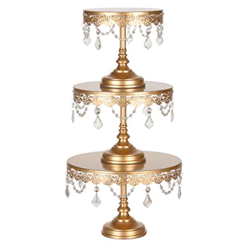 image for AMALFI DÉCOR Amalfi Decor Cake Stand Set of 3 Pack with LED Lights, D