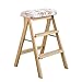 Plataforma de escalada de usos múltiples Taburete de escalera de madera maciza Escaleras de cocina plegables multifunción Biblioteca Office Escalera de mano de 3 escalones (3 colores) Taburete de made