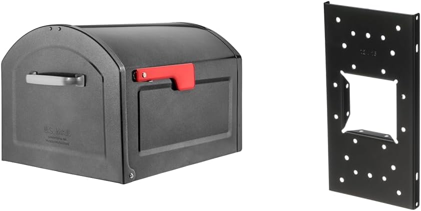 950020P-10 Centennial Post Mount Mailbox, Extra Large, Pewter & UMBS0B06AM Mounting Board, Steel Accessory, No Size, Black