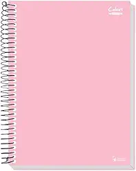 Caderno 10 matérias 200 folhas Rosa Linha Colors Tamoio