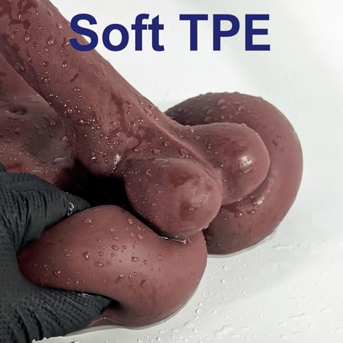 Image of Male Dildo Torso Sex Doll for Women Masturbation, Free-Hands Long Dildo Toy for Gay Men Bottom Pleasure, Soft TPE Female Masturbator for Anal Vagina Pleasure, Unisex Adult Toy for Solo Couple Play