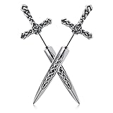 KIRTIJW Stainless Steel Sword Stud Earrings for Men Women Gothic Punk Sword Earrings Jewelry