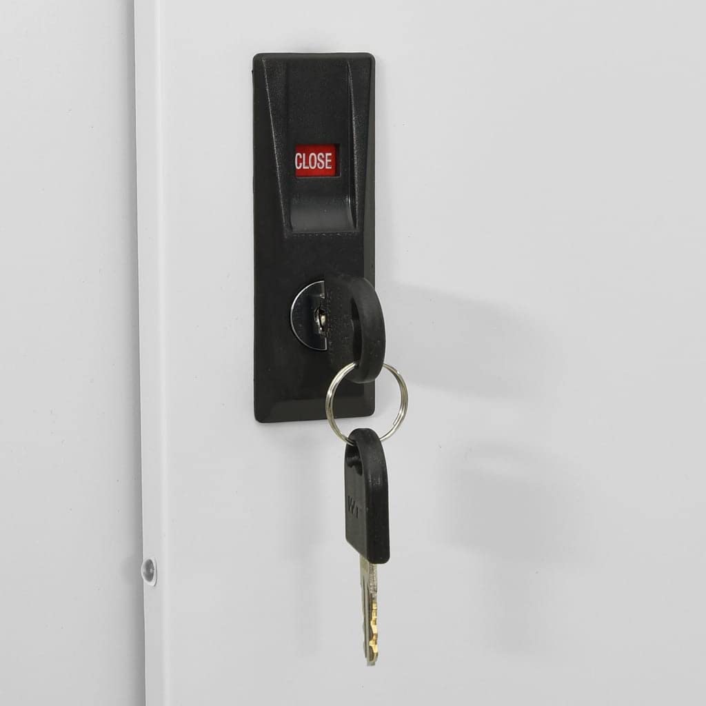 vidaXL Büroschrank mit Schiebetür Aktenschrank Büromöbel Metallschrank Stahlschrank Lagerschrank Universalschrank Schrank Hellgrau 90x40x180cm Stahl