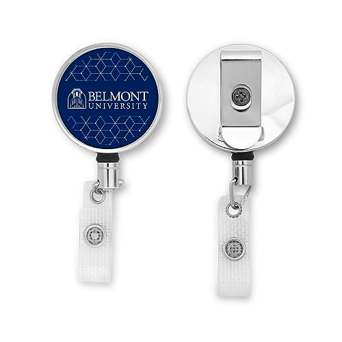 Belmont University Name Badge Reel, ID Badge Reels with Belt Clip, Retractable Badge Reel (Belmont University 10)