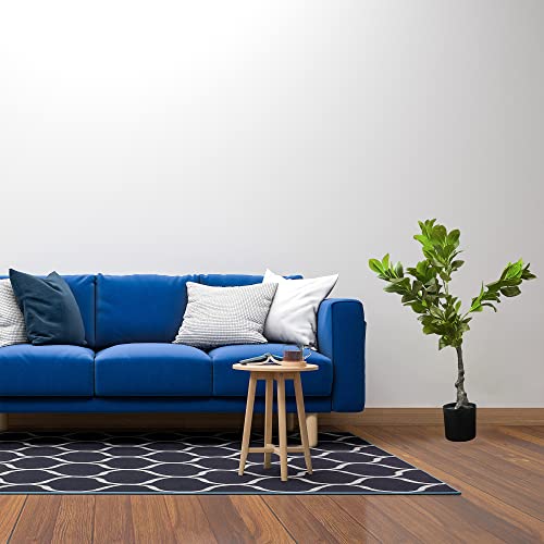 Image of Kayra Decor 3 Feet Rubber Ficus Plant - Artificial Tall Plants for Home Decor with Pot (Black)
