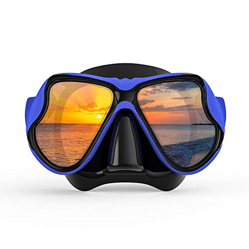 COPOZZ Snorkel Mask, Snorkeling Scuba Dive Glasses, Free Diving Tempered Glass Goggles