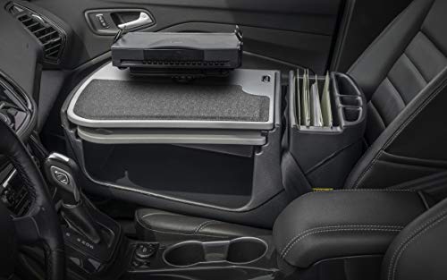 Image of AutoExec GripMaster Car Desk for Your Vehicle Workstation and Mobile Office, Grey with Printer Stand and 400 watt Power Inverter | Vehicle Workstation and Mobile Office, Printer Stand, 400 Watt Power Inverter
