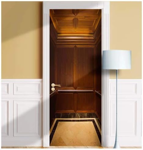 Miniatura 3 de Mural para puerta de ascensor. 1 calcomanía autoadhesiva, piel, envoltura, cubierta (30 x 80 pulgadas, Variante 2)