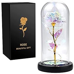 Galaxy Rose in Glass with LED Light