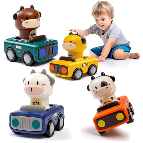 Image of ToyBharat Pressing Go Animal Car is a Multicolour Push N Go Toy with Realistic Animal Design. A Safe and Non-Toxic Kids Gift, Perfect for Indoor and Outdoor Play for Boys and Girls Aged 1-6 Years