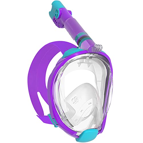 W WSTOO Kids Full Face Snorkel Mask,Fold 180 Degree Panoramic View