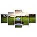 Produktbild GUANGYE Leinwandbilder Wandkunst Wohnzimmer Dekor 5 Stück Golfballplatz Malerei Freizeit Sport Landschaft Poster-35x50cmx2 35x70cmx2 35x100cmx1 Kein Rahmen