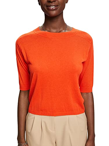 ESPRIT Damen 023ee1i303 Pullover, 635/Orange Red, M