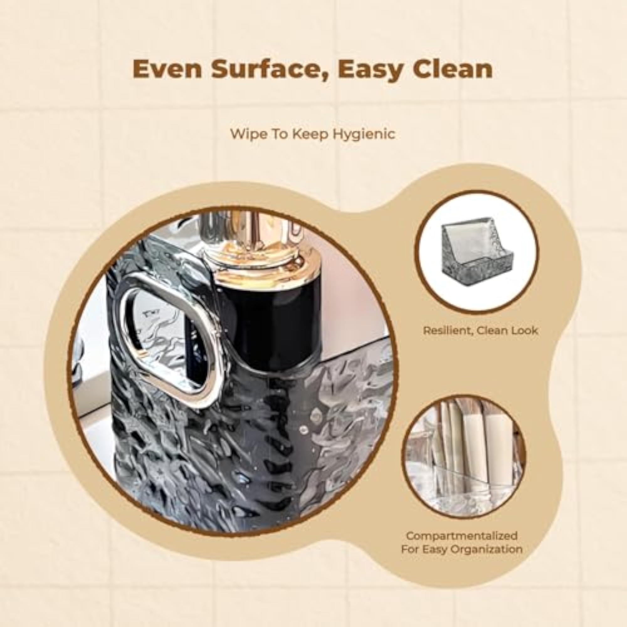 Light Luxury Clear Makeup Organizer, Multi-Functional