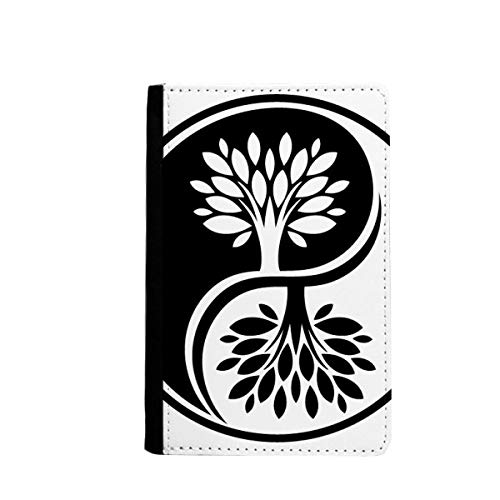 Porte-passeport rond blanc Yin-yang bouddhisme aux finitions soignées multicolores