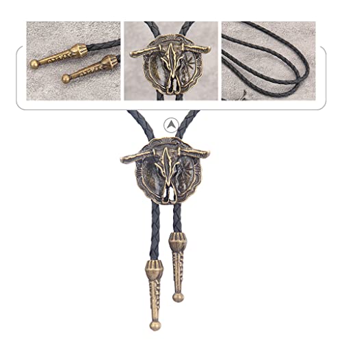 Image of GelConnie Native American Bolo Tie Rodeo Cowboy Leather Necktie Western Necklace Costume Accessories for Men,Women