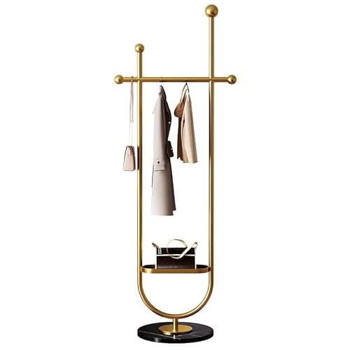 YCCHAH Gold Metall Garderobe mit Marmorbasis