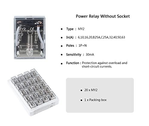 Relais général DPDT MY2NJ GUMMMY éviter les pannes de circuit micro interrupteur DC 24V pack 20 - 7
