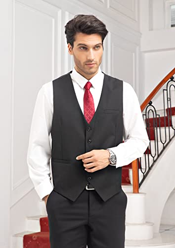 Enlision Men's Suit Vest Business Formal Dress Waistcoat Solid Color Vest for Suit or Tuxedo3