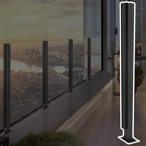 Balustrade Panels Pillar with Slots &amp; Base, Heavy Duty Glass Panel Fencing Railing Column for Guardrails/partitions/terraces, Vitreous Banisters Post(C-Corner,Height 24in/60cm)