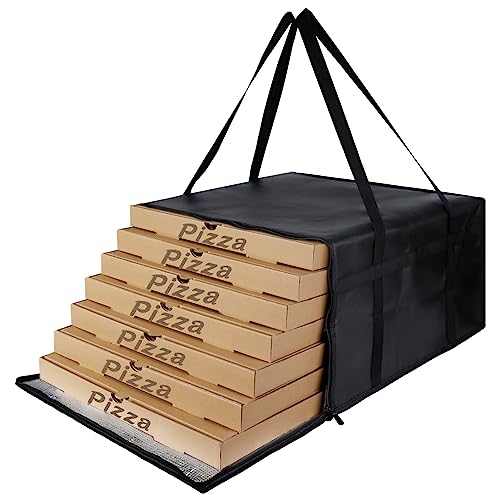 Insulated Pizza Delivery Bag for Carry Hot, 20" x20"x14", Black, 1Pk