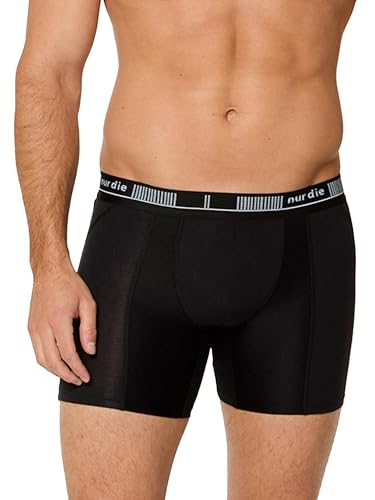 Nur Die Long Boxer Cotton Active Herren Sport-Boxershorts Baumwolle atmungsaktiv flexibel Unterhosen ohne einschneidener Gummibund (Größe M - XXL)