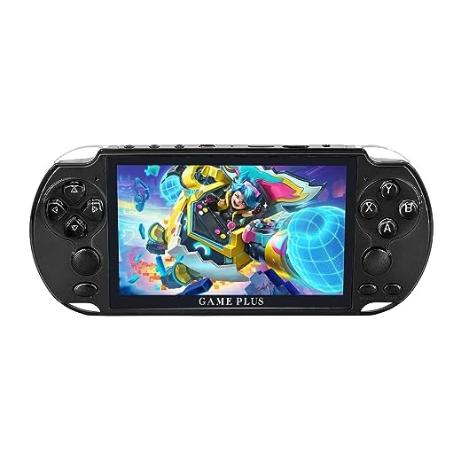 Handheld Game Consoles for Kid and Adult, 5.1 Inch HD Screen Dual Joystick with 8GB 3000+ Free Games GBC/GBA/FC/MD/Arcade, Support TV Out/Movie/Video/Music/Record/Save Game Progress, (Black)
