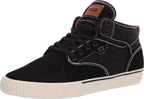 Image of Globe Men's Motley Mid Shoe, Black Felt /Suede, 13 M US