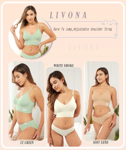 Livona 3 Pack Sports Bras For Women- Wireless Soft Workout Bra, Padded Fitness Bralette, Comfort Crop Cami Tank S-Xxl #TOP6