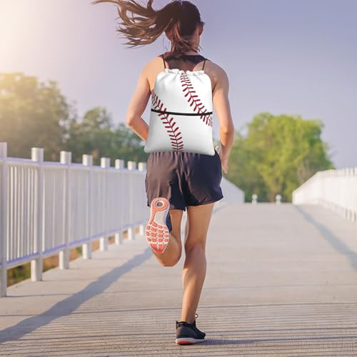 Image of Outdoor Sports Baseball Drawstring Bag, Waterproof Drawstring Backpack for Gym Sports Teams Baseball Party, Men Women Durable Sackpack Bag with Front Zipper Pocket and Inside Zipper Pocket