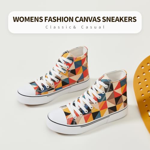 Image of hash bubbie High Top Canvas Sneakers Fashion Walking Shoes | high tops non slip on walking breathable casual comfortable lace up tennis shoes