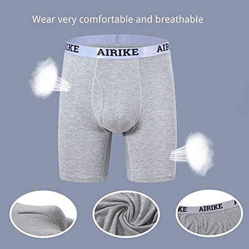 AIRIKE Boxer Briefs Men Pack Long Leg Soft Black Underwear Big Size and Tall Underpants - Image 2