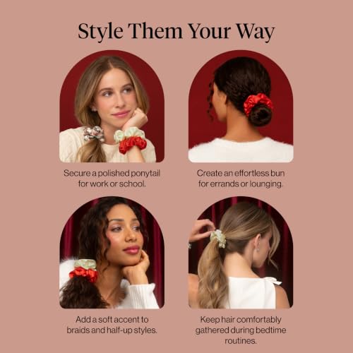Image of Kitsch Holiday Satin Scrunchies or Women - Multi Color, 3pc