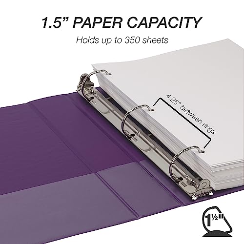 Image of Samsill Durable 1.5 inch 3 Ring Binder, D Ring Binder, 100% Recycled Chipboard, Fashion Assortment, 4 Pack
