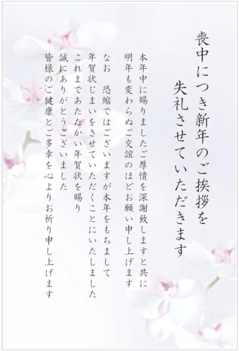 年賀状じまい文章付き 喪中はがき 10枚(スタンダード)弔事用私製ハガキ インクジェット対応【読みやすい文字サイズ】アルファプリントサービス公式〈S-MJ201 胡蝶蘭〉