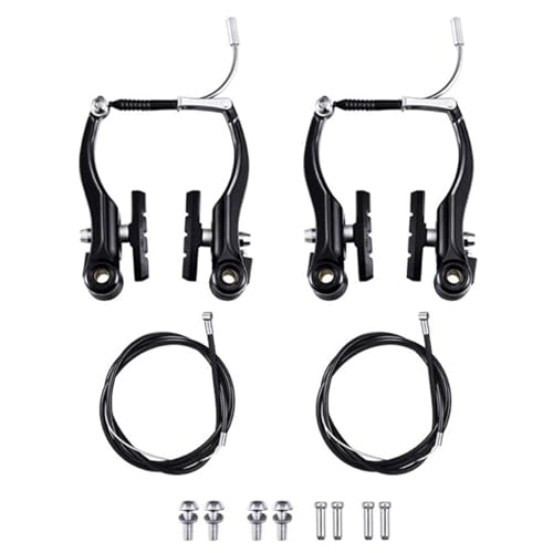VOANZO Kit de Frenos en V universales de 2 Pares para Bicicletas Juegos de Frenos de Carretera y de montaña Incluye 2 Frenos en V Delanteros y Traseros 2 Cables de Freno 4 Tapas de Extremo de Cable