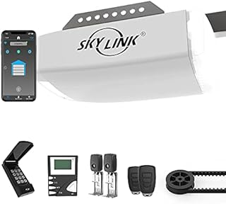 SKYLINK ATR-3823BKW 1HPF Garage Door Opener Featuring Alexa, Extremely Quiet DC Motor, Belt Drive, LED Light, LCD Wall Console, Keypad and WiFi