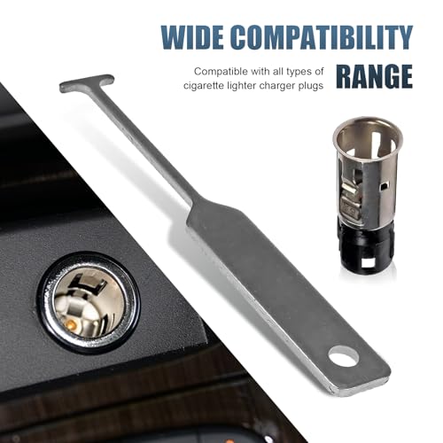Image of Cigarette Lighter Socket, Cigarette Lighter Base with Disassembly Tool, Replacement for 25776667 J42059 25774623, Universal for Most Car Models (Silver)