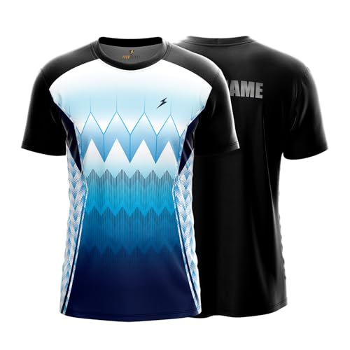 Image of YOURJERSEY Custom Sports Jersey for Men & Kids | Add Player Name | Personalised Cricket /Football /Badminton T-Shirt | Custom Team Jersey