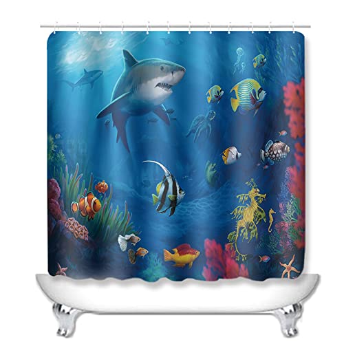 Duschvorhang Lila Blau Gelb Badezimmerteppich 4-Teiliges Set, Duschvorhang 180x180 Polyester+Badematte rutschfeste(45x75… – Bild 3