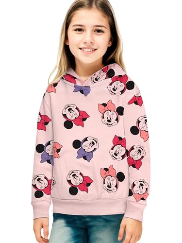 Disney Minnie Mouse Hoodie für Mädchen - Kinder Kapuzenpullover Pullover mit Kapuze Sweatshirt Rosa (DE/NL/SE/PL, Numerisch, 110, 116, Regular, Rosa)