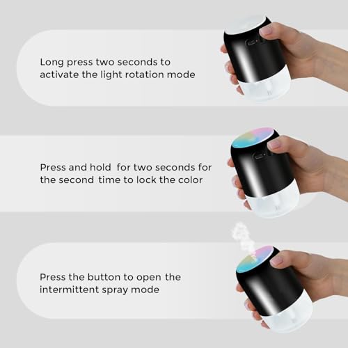 H2O Mini Humidifier with LED Lights, Ultrasonic Cool Mist, Essential Oil Compatible, Portable for Car Home Office - Image 5