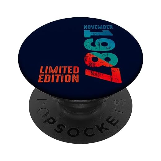 1987 Edición limitada 1987 noviembre 1987 Año 1987 Retro 1987 PopSockets PopGrip Intercambiable